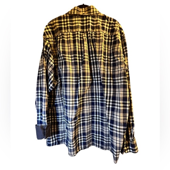 đť…şHAGGAR Clothing Navy Plaid Dress Shirt Sz XXL - Picture 7 of 7